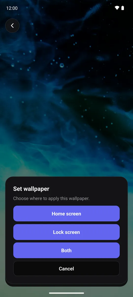 Choosing home screen, lock screen or both